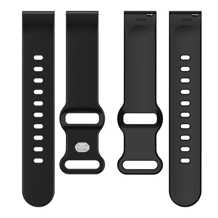 For Huawei Watch GT 3 42mm / GT 3 Pro 43mm Universal 20mm Silicone Watch Strap Butterfly Shape Buckle Band - Black