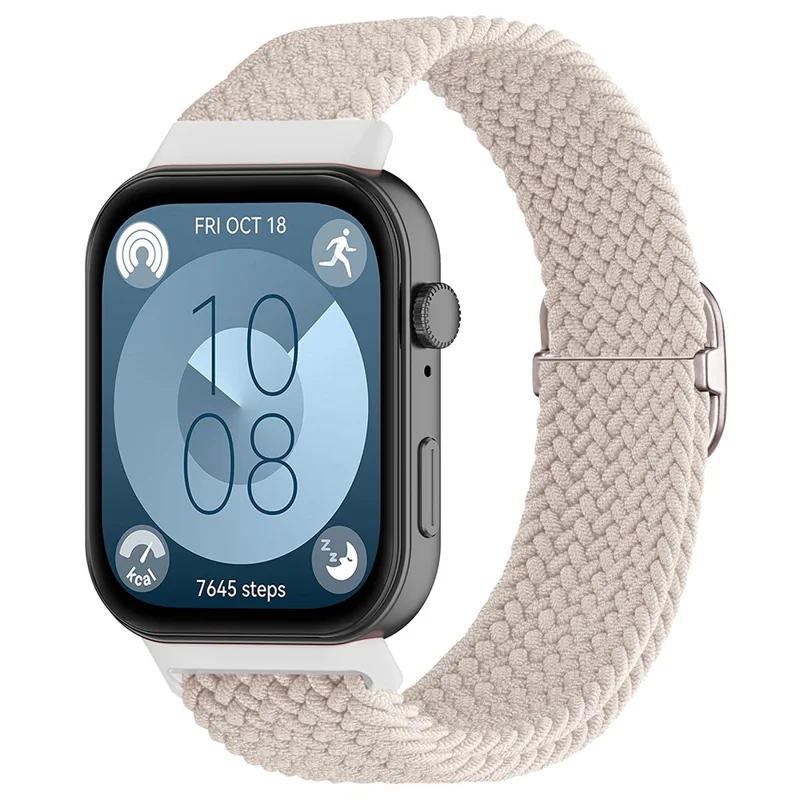 For Huawei Watch Fit 3 Adjustable Nylon Braided Watch Band Woven Style Wrist Strap - Style L