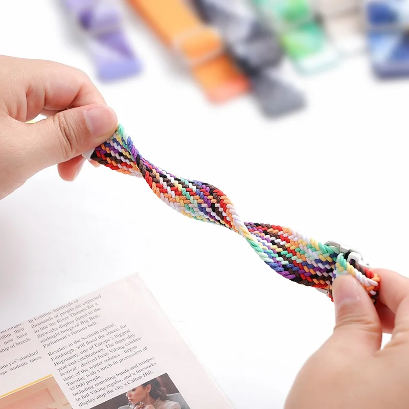 For Huawei Watch Fit 3 Adjustable Nylon Braided Watch Band Woven Style Wrist Strap - Style L