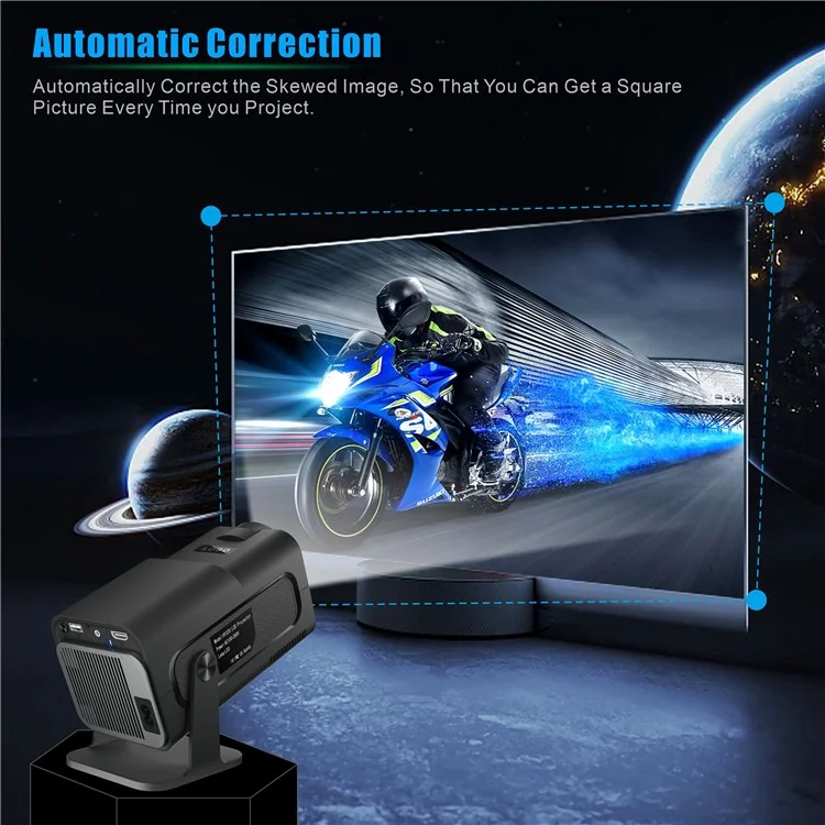 HY320 mini Projecteur Android 11.0 720P Mini WiFi 2,4G/5G WiFi6 Bluetooth 5.0 200 ANSI Appareil de Cinéma Maison (CE RoHs FCC) - Prise AU