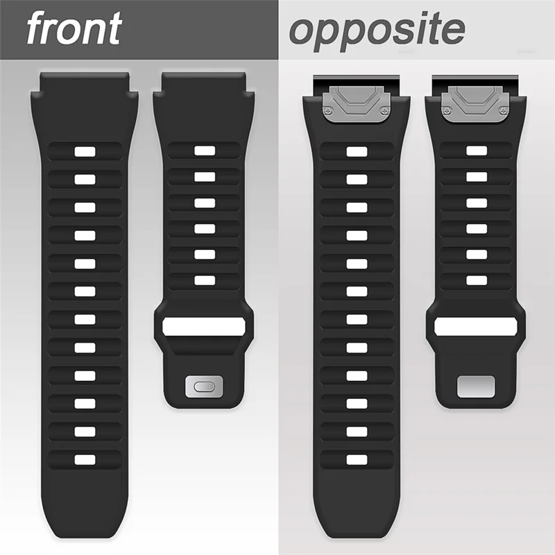For Garmin Fenix 7X Soft Silicone Watch Strap Adjustable Wrist Band Replacement - Black