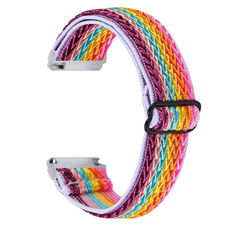 For Garmin Vivomove 3 / GarminMove 3 20mm Elastic Watch Strap Replacement Watchband - Rainbow