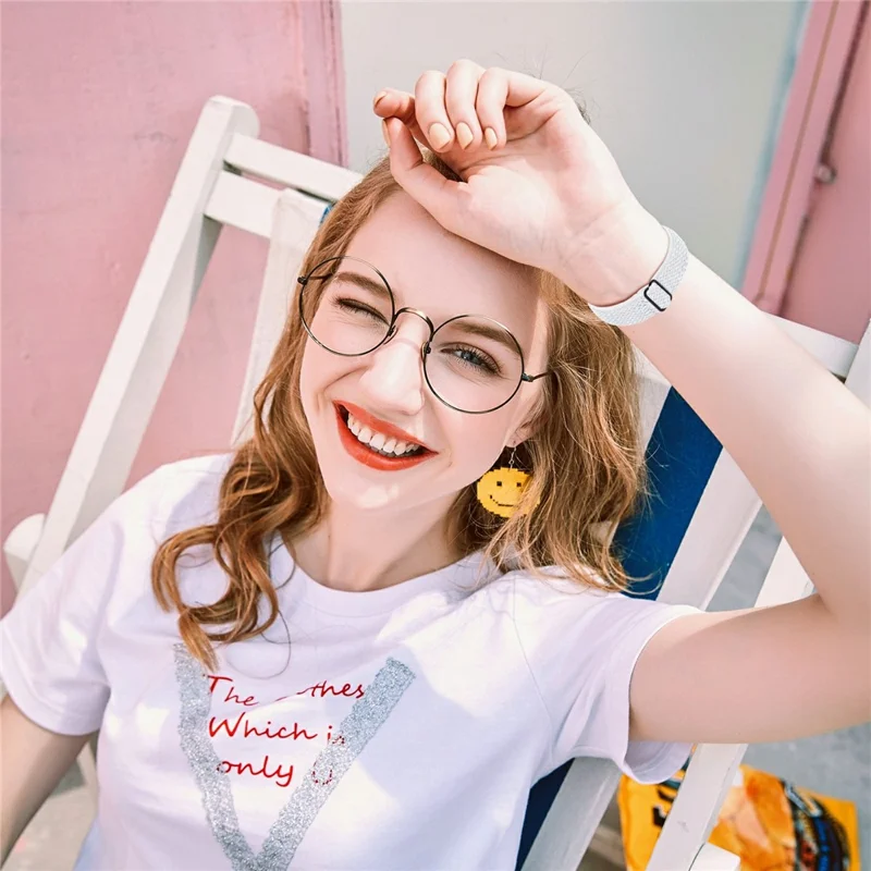 For Garmin Vivomove Style / GarminMove Style 20mm Elastic Watch Strap Replacement Watchband - White