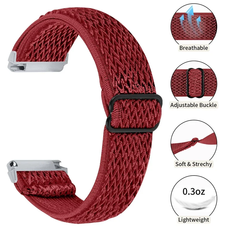For Garmin Vivomove Style / GarminMove Style 20mm Elastic Watch Strap Replacement Watchband - Red
