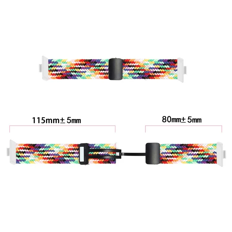 For Huawei Watch Fit 3 Replacement Braided Band Magnetic Buckle Watch Strap - Wave Pattern / Blue+White