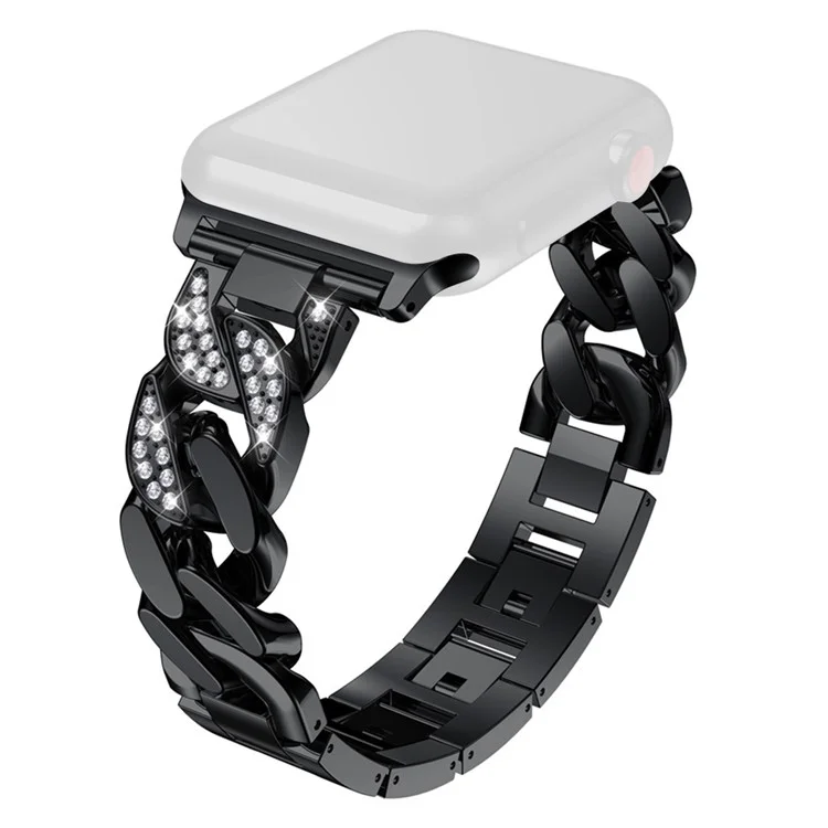 Para Apple Watch Series 10 42mm / 9 8 7 41mm / SE (2023) SE (2022) SE 6 5 4 40mm / 3 2 1 38mm Correa de Reloj Aleación de Zinc Banda - Negro