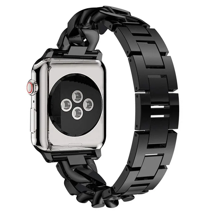 Para Apple Watch Series 10 42mm / 9 8 7 41mm / SE (2023) SE (2022) SE 6 5 4 40mm / 3 2 1 38mm Correa de Reloj Aleación de Zinc Banda - Negro