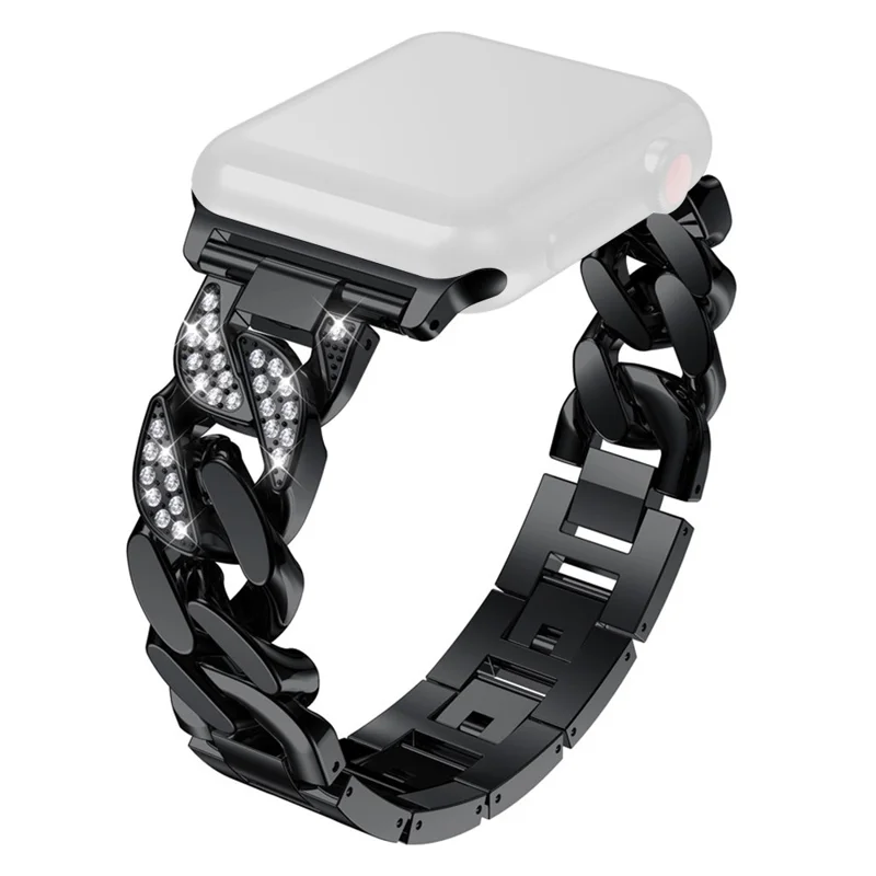For Apple Watch Ultra 3 2 1 49mm / Series 11 10 46mm / 9 8 7 45mm / SE3 SE2 SE 6 5 4 44mm / 3 2 1 42mm Metal Watch Strap - Black