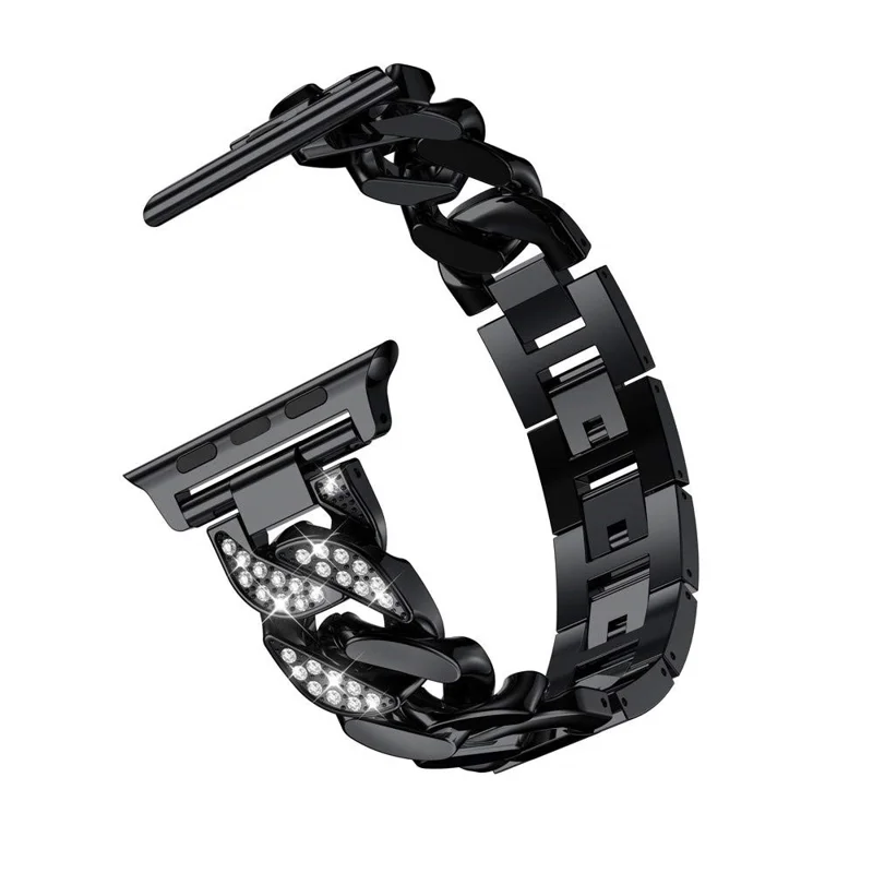 For Apple Watch Ultra 3 2 1 49mm / Series 11 10 46mm / 9 8 7 45mm / SE3 SE2 SE 6 5 4 44mm / 3 2 1 42mm Metal Watch Strap - Black