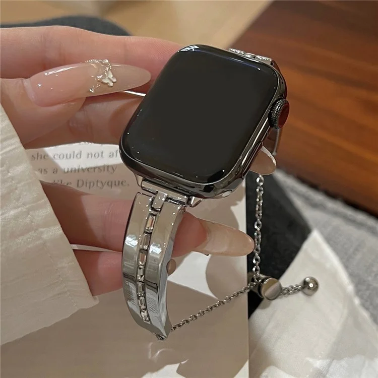 For Apple Watch 10 46mm / Ultra 2 / Ultra 49mm / 9 8 7 45mm / SE (2023) SE (2022) SE 6 5 4 44mm / 3 2 1 42mm Watch Jewelry Band Alloy Bracelet - Silver