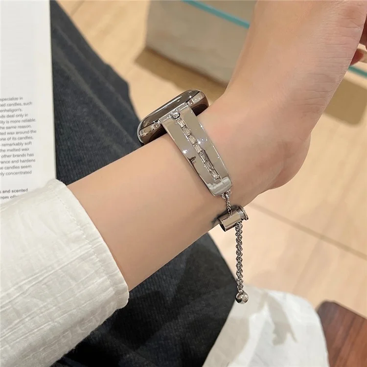 For Apple Watch 10 46mm / Ultra 2 / Ultra 49mm / 9 8 7 45mm / SE (2023) SE (2022) SE 6 5 4 44mm / 3 2 1 42mm Watch Jewelry Band Alloy Bracelet - Silver