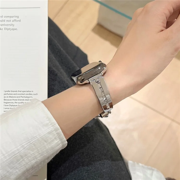 For Apple Watch 10 46mm / Ultra 2 / Ultra 49mm / 9 8 7 45mm / SE (2023) SE (2022) SE 6 5 4 44mm / 3 2 1 42mm Watch Jewelry Band Alloy Bracelet - Silver