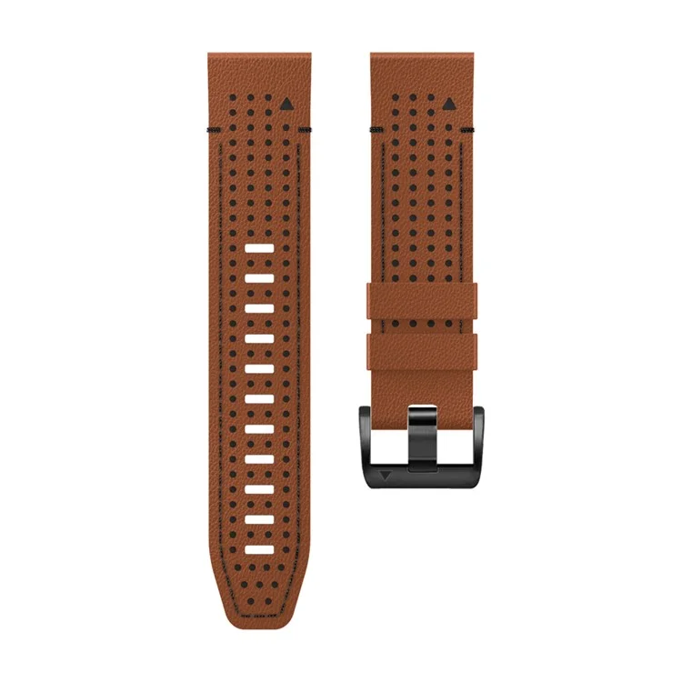 Per Garmin Fenix 7X / 7X Pro / 6X Watch Band 26mm Pelle + Cinturino Silicone di Ricambio - Marrone+Nero
