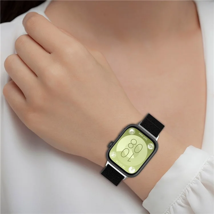 Для Huawei Watch Fit 3 Nylon Strap Stretchy Solo Loop Sport Watch Bands - Black