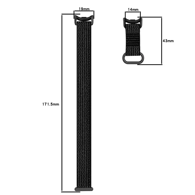 Für Xiaomi Mi Band 9 NFC / Mi Band 9 / Smart Band 8 NFC / Smart Band 8 Uhrenarmband Atmungsaktives Nylon-Sportarmband - Schwarz+Grau