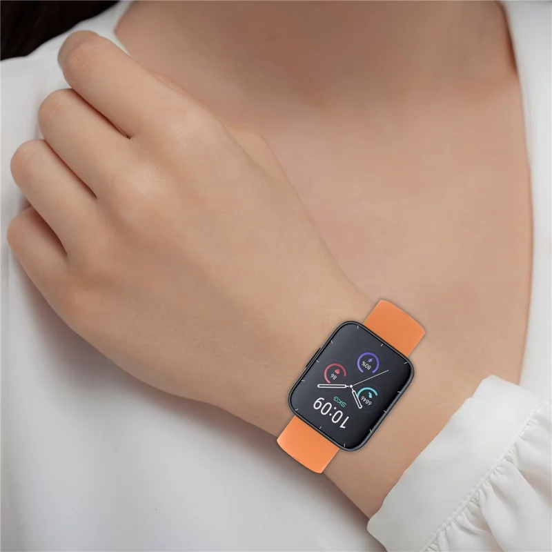 For SKG V9 / V9 Pro / Huami Amazfit Bip 5 / Bip 5 Unity Watch Strap Liquid Silicone Band Replacement - Orange
