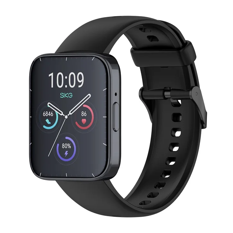 Для SKG V9 / V9 Pro / Huami Amazfit Bip 5 / Bip 5 Unity Watch Strap Liquid Silicone Band Replacement - Черный