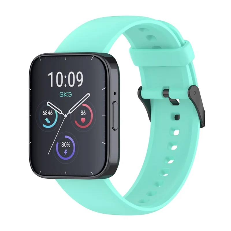 For SKG V9 / V9 Pro / Huami Amazfit Bip 5 / Bip 5 Unity Watch Strap Liquid Silicone Band Replacement - Teal