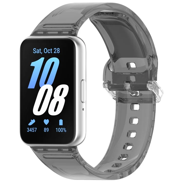 Для Samsung Galaxy Fit3 R390 TPU Ремешок для часов Меняющий цвет Ремешок для запястья - Черный