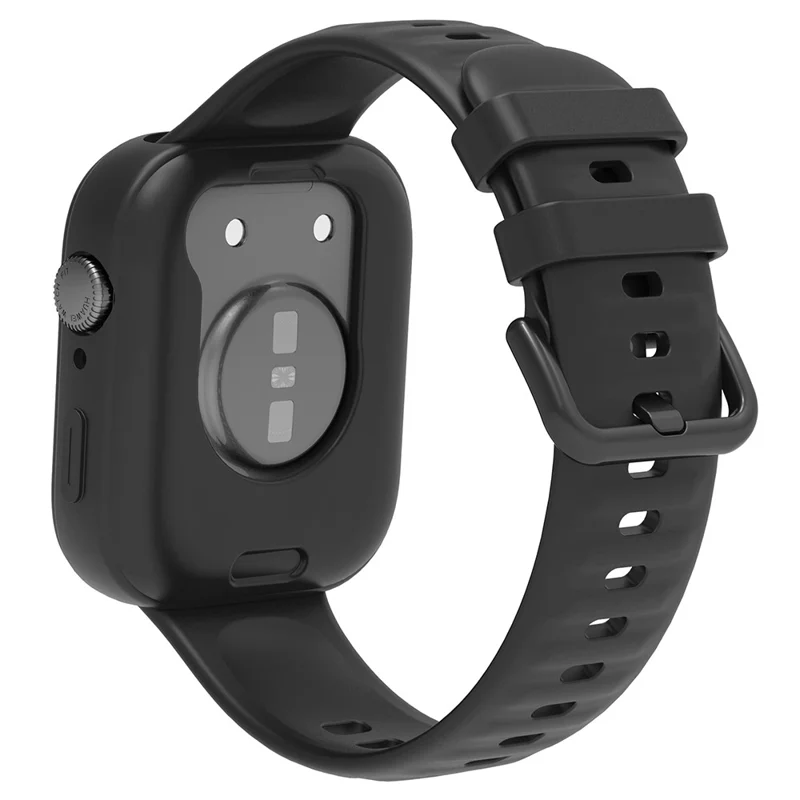 For Huawei Watch Fit 3 Silicone Band Wrist Strap with Watch Case - Black