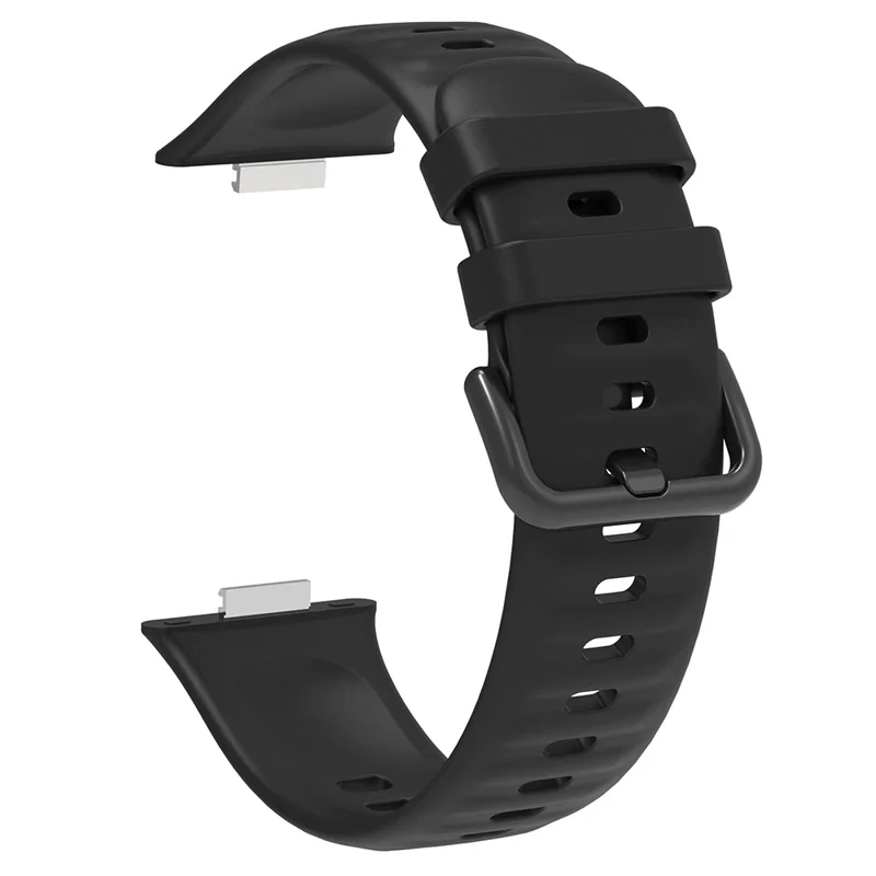 For Huawei Watch Fit 3 Silicone Band Wrist Strap with Watch Case - Black
