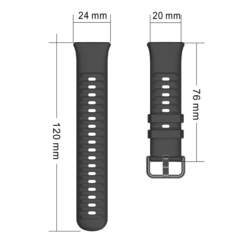 For Huawei Watch Fit 3 Silicone Band Wrist Strap with Watch Case - Black