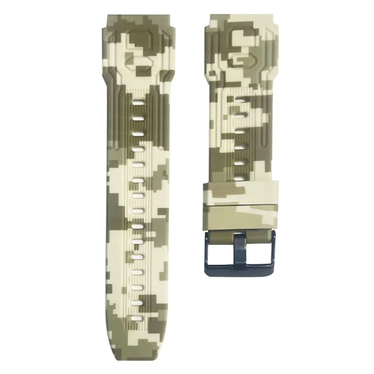 For Garmin Fenix 7 / 7 Pro / 6 / 5 Replacement Wrist Band 22mm Adjustable Silicone Watch Strap - Military Yellow