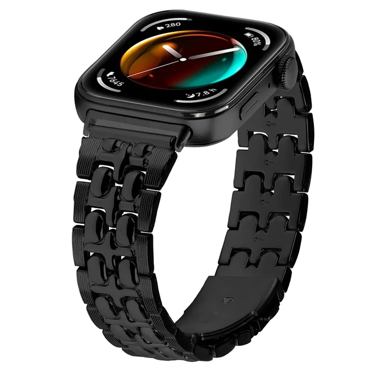 Para Huawei Watch Fit 3 Metal Watch Band Cross Design Replacement Strap - Preto