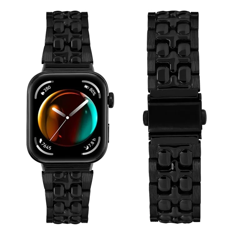 Para Huawei Watch Fit 3 Metal Watch Band Cross Design Replacement Strap - Preto