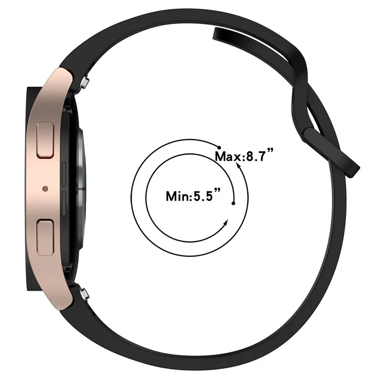Watch Band for Samsung Galaxy Watch7 / Watch FE / Watch6 / Watch 5 / Watch4 Silicone Wrist Strap - Black