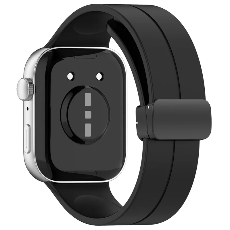 Para Huawei Watch Fit 3 Correa de reloj de silicona con hebilla plegable magnética - Negro