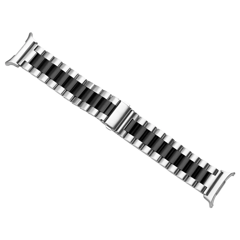 For Samsung Galaxy Watch Ultra (2025) 47mm / Watch Ultra 47mm Watch Band 3-Bead Stainless Steel Metal Strap - Silver+Black