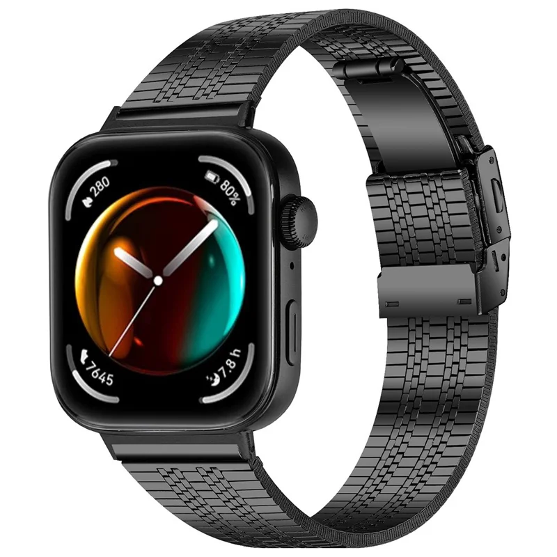For Huawei Watch Fit 3 Replacement Band 316L Stainless Steel Metal Strap, Black