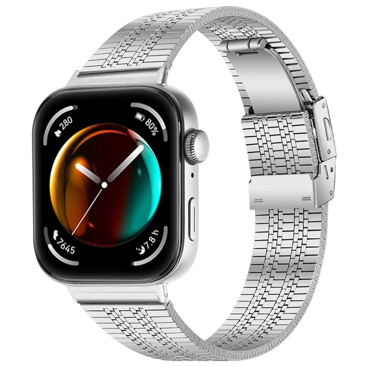 Para Huawei Watch Fit 3 Replacement Band 316L Aço Inoxidável Metal Strap, Prata