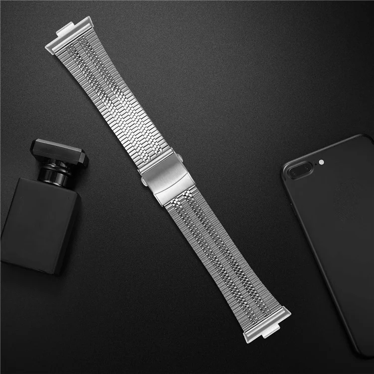 Para Huawei Watch Fit 3 Replacement Band 316L Aço Inoxidável Metal Strap, Prata