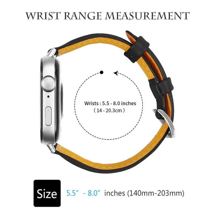 Para Huawei Watch Fit 3 Correa de Reloj Cuero Genuino de Vaca Líneas de Costura - Negro