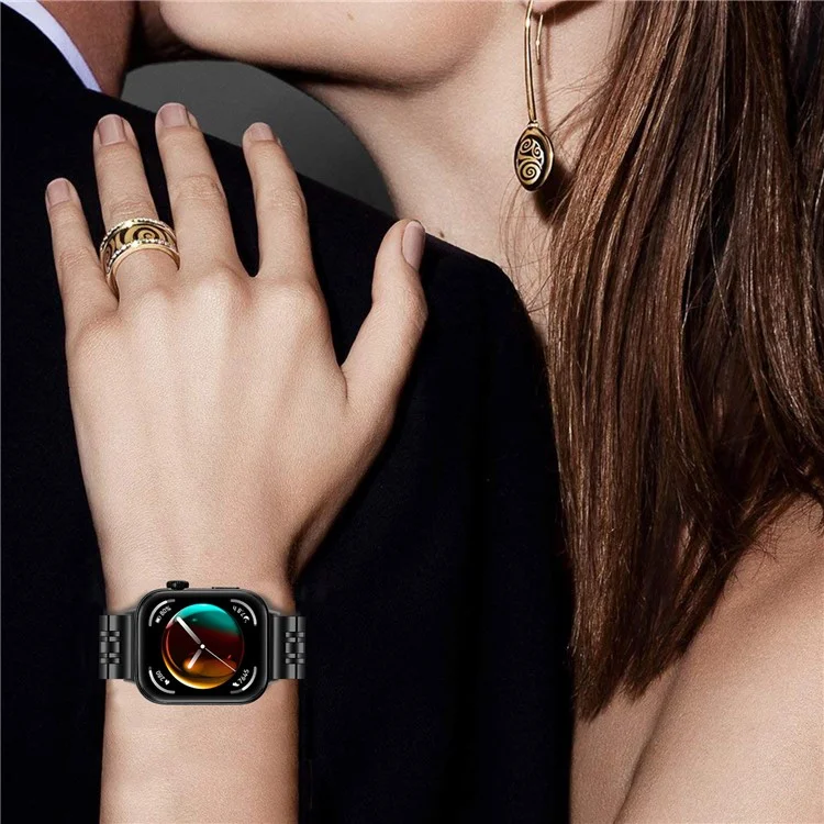 Für Huawei Watch Fit 3 Band 316L Edelstahl-Metallgewebe-Armband, Schwarz