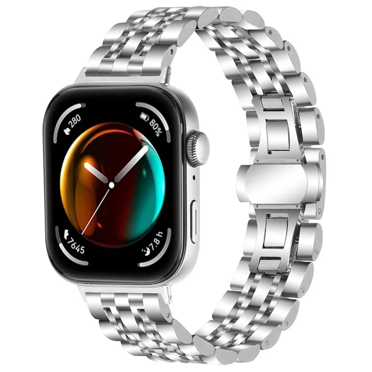 Für Huawei Watch Fit 3 Band 316L Edelstahl-Metallgeflecht-Armband, Silber