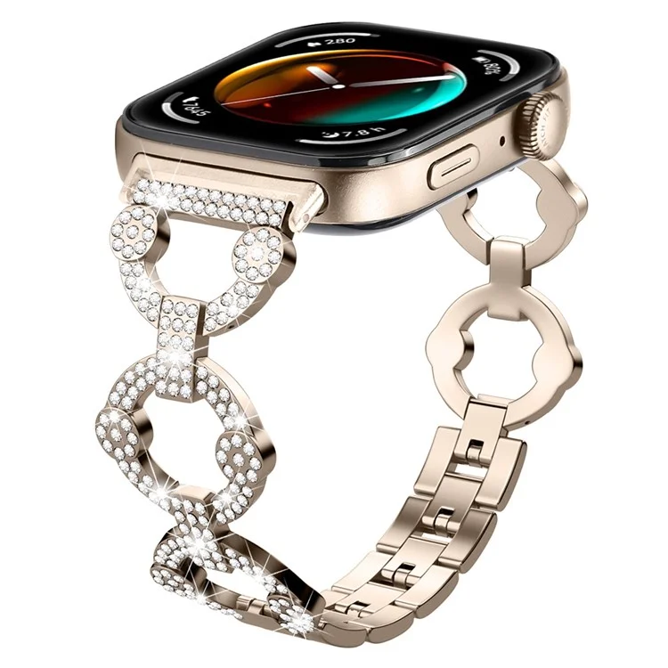 Für Huawei Watch Fit 3 Metallarmband Funkelnde Strass-Armband - Champagner Gold