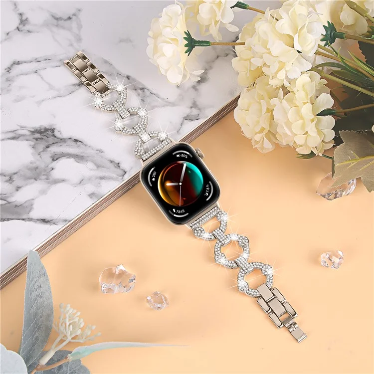 Für Huawei Watch Fit 3 Metallarmband Funkelnde Strass-Armband - Champagner Gold