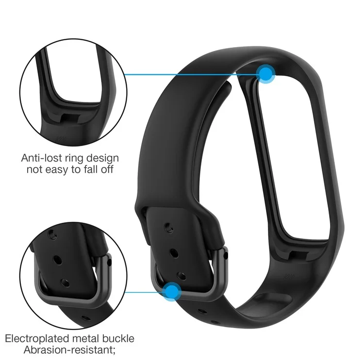 Силиконовый сменный ремешок для смарт-часов для Samsung Galaxy Fit2 SM-R220 - черный