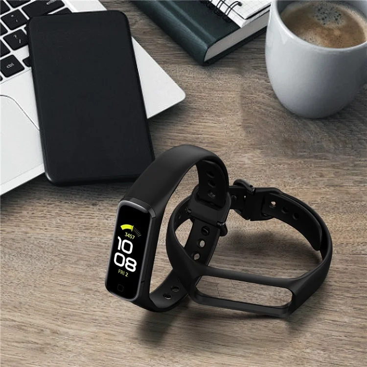 Силиконовый сменный ремешок для смарт-часов для Samsung Galaxy Fit2 SM-R220 - черный