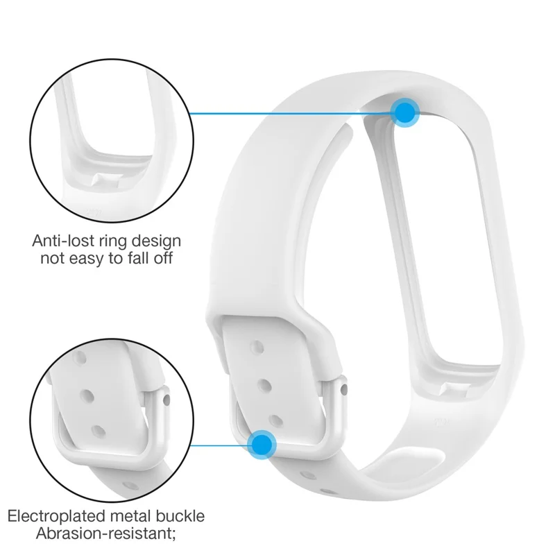 Smart Watch Band Silicone Wrist Strap Replacement for Samsung Galaxy Fit2 SM-R220 - White