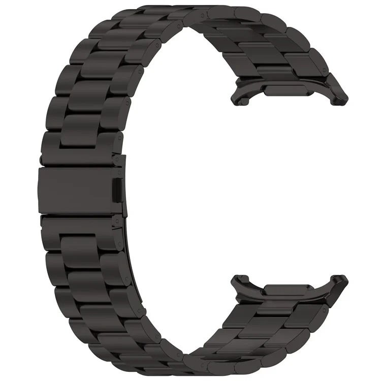 For Samsung Galaxy Watch Ultra 47mm Metal Watch Band Three-Beads Steel Wrist Strap - Black