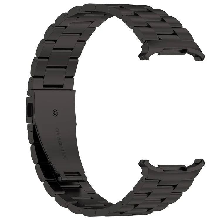 For Samsung Galaxy Watch Ultra 47mm Metal Watch Band Three-Beads Steel Wrist Strap - Black