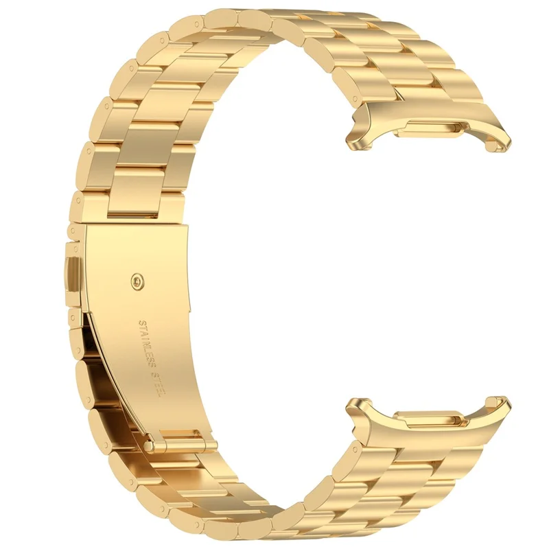 Pour Samsung Galaxy Watch Ultra 47mm Metal Watch Band Three-Beads Steel Wrist Strap - Or