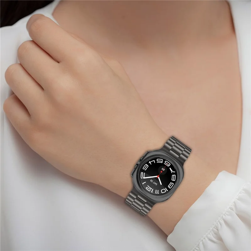 Pour Samsung Galaxy Watch Ultra 47mm Metal Watch Band Three-Beads Steel Wrist Strap - Or