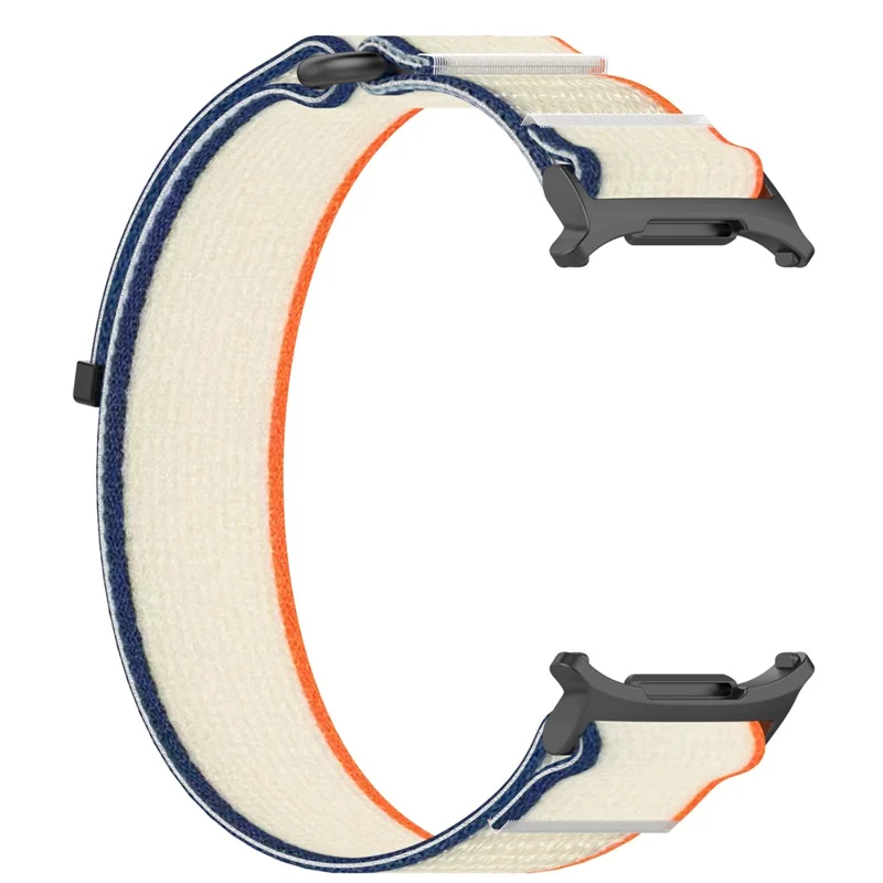 Para Samsung Galaxy Watch Ultra 47mm Correa de Reloj de Nylon Bucle Ajustable Correa de Muñeca - Naranja+Beige
