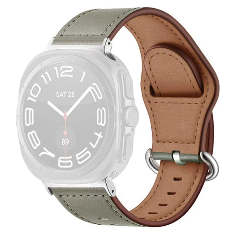 Per Samsung Galaxy Watch Ultra 47mm Cinturino per Orologio Vera Pelle di Mucca - Grigio Scuro