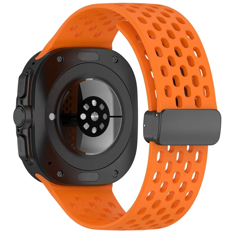Per Samsung Galaxy Watch Ultra 47mm Cinturino in Silicone di Ricambio Strap con Fibbia Pieghevole Magnetica - Arancione